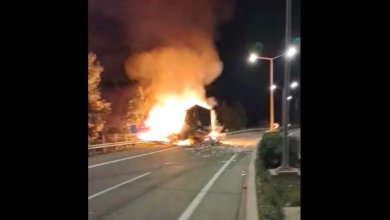 Photo of Στις φλόγες φορτηγό στον Ε65