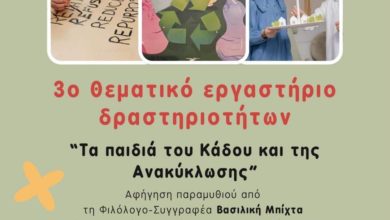 Photo of Διεπιστημονικό Κέντρο Τρικάλων : Την Πέμπτη 26/6 το 3ο Θεματικό εργαστήριο Δραστηριοτήτων