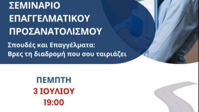 Photo of Εκδήλωση Επαγγελματικού Προσανατολισμού από τον Συλ. Φροντιστών Ν.Τρικάλων