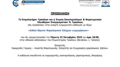 Photo of Επιμελητήριο : Ενημερωτική εκδήλωση για τον φορολογικό έλεγχο των επιχειρήσεων