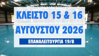 Δημοτικό Κολυμβητήριο στο πάρκο Αη Γιώργη στα Τρίκαλα