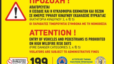 Απαγόρευση κυκλοφορίας σε δάση του Δήμου Τρικκαίων λόγω κινδύνου πυρκαγιάς
